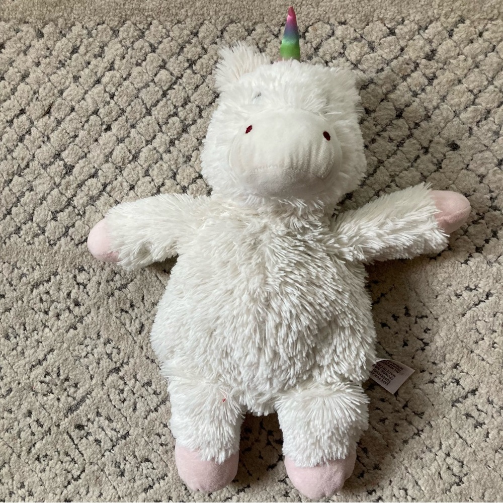 Warmie’s Plush Unicorn Toy with Rainbow Horn